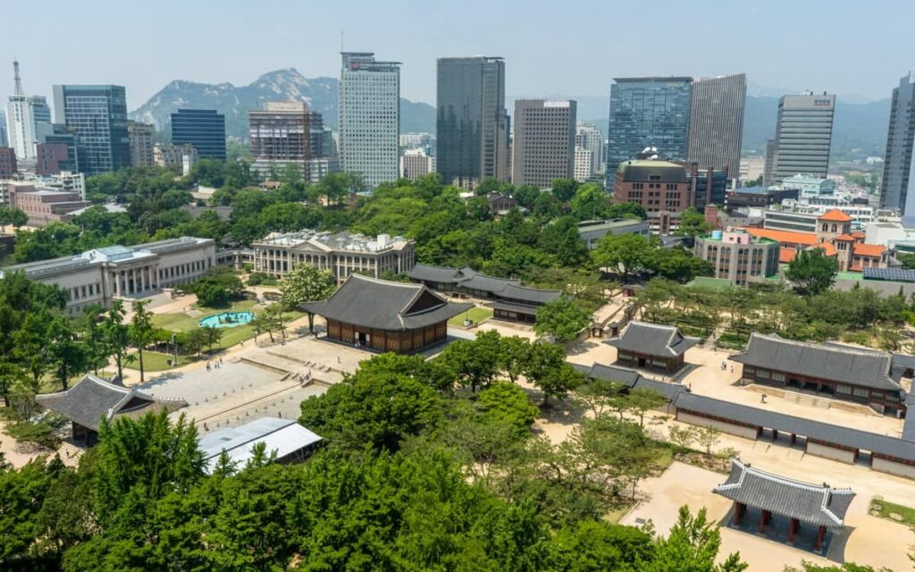 Deoksugung Palace from the sky